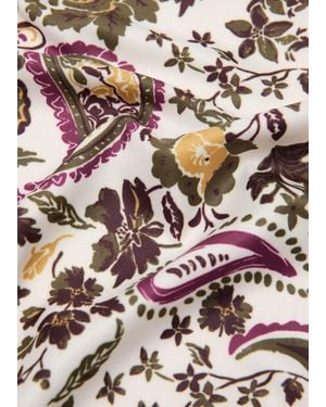 Mango Paisley Satin Scarf - Green