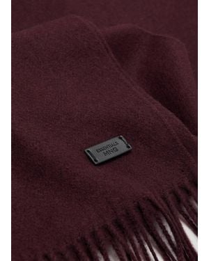 Mango Plain Fringed Scarf - Purple