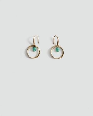 Mango Bead Hoop Earrings - Grey