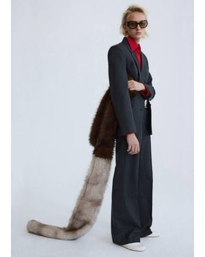 Mango Wool Suit Pants - Blue