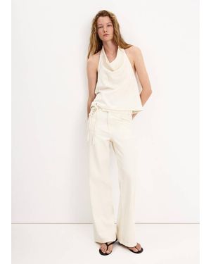 Mango Draped Halter Top - Natural