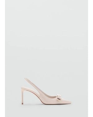Mango Patent Leather Bow Shoe - White