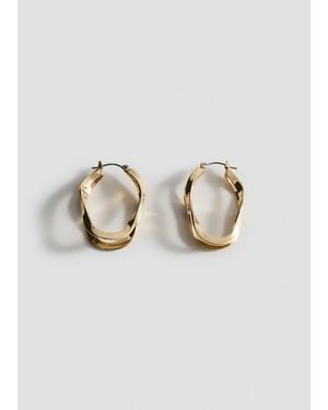 Mango Twisted Hoop Earrings - Metallic