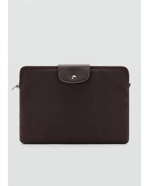 Mango Housse Ordinateur Portable Nylon Chocolat - Noir
