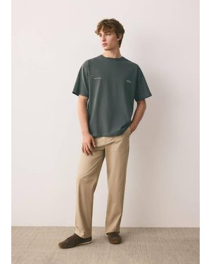 MANGO TEEN 100% Cotton Embroidered T-Shirt - Green
