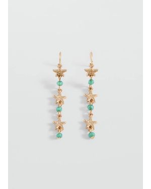 MANGO TEEN Long Star Earrings - White