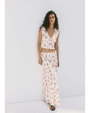 Mango Floral Lace Blouse - White