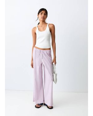 MANGO TEEN 100% Straight-Fit Cotton Trousers - White