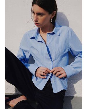 MANGO TEEN 100% Cotton Striped Shirt - Blue