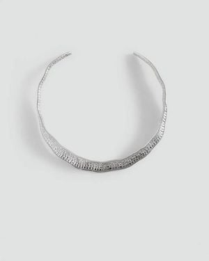 MANGO TEEN Rigid Textured Necklace - White