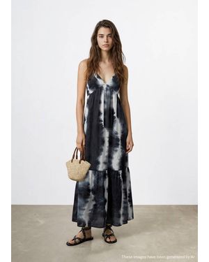 MANGO TEEN Long Tie-Dye Dress - White
