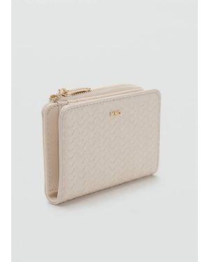Mango Small Braided Wallet - Natural