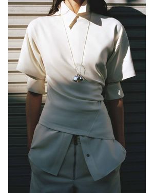 Mango Collar With Combined Geometric Adornments - Gray