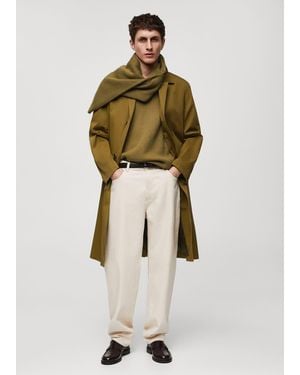 Mango Relaxed-Fit Cotton Jeans - Natural