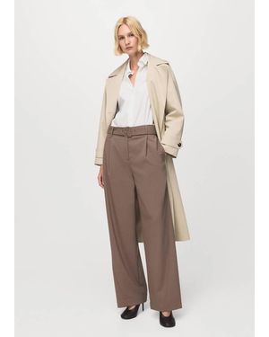 Mango Cotton And Lyocell Blend Straight Shirt - Natural