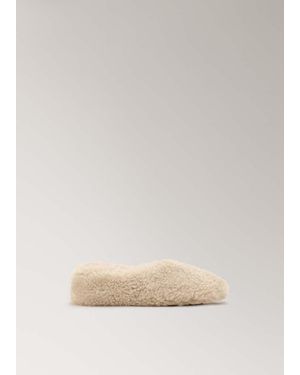 Mango Pantofola Pelliccia Lana - Neutro