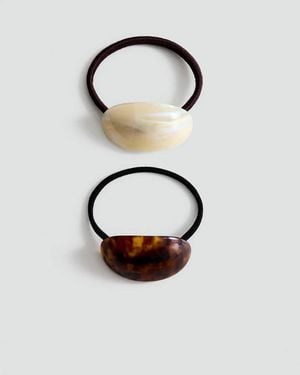 Mango Pack Of 2 Hair Bobbles - Brown
