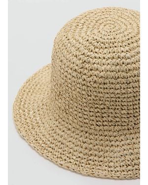 Mango Cappello Bucket Lurex Fibra Naturale - Neutro