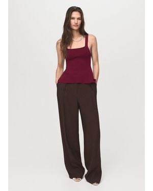 Mango A-Line Knitted Top - Red
