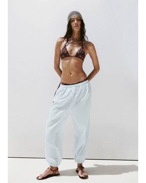 Mango Baggy Cotton Pants - White