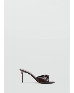 Mango Stiletto Heel Knot Sandal - White