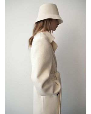 Mango Cappello Bucket 100% Lana Grezzo - Neutro