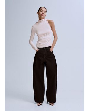 Mango Asymmetric Long-Sleeve Top - White