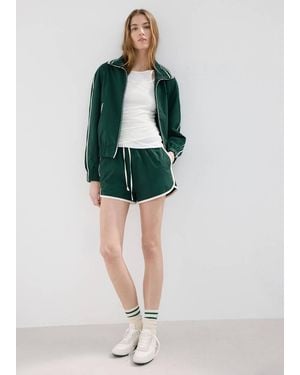 Mango Contrast Striped Jacket - Green