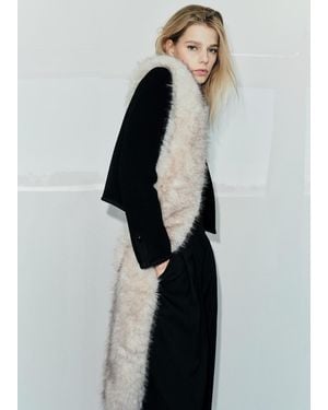 Mango Faux-Fur Scarf - Brown