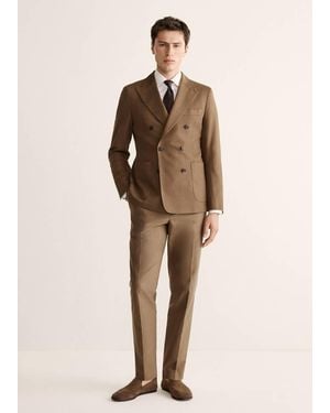 Mango 100% Cotton Slim Fit Shirt - Natural