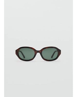 Mango Rectangular-Frame Sunglasses - Brown