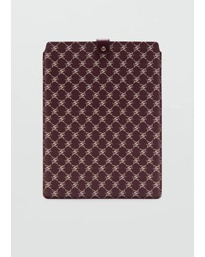 Mango Laptop Case With Printed Logo - Brown