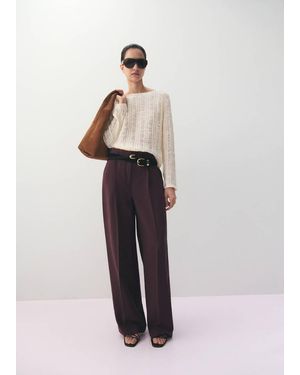Mango Low-Rise Lyocell Trousers - Purple