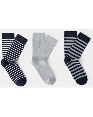Mango 3 Pack Mixed Socks - Blue
