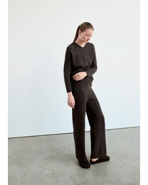 Mango Wide-Leg Jersey Pyjama Trousers - White