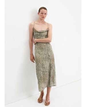 Mango Draped Zebra Print Dress - Multicolour