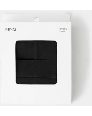 Mango 2 Pack Basic Briefs - Black
