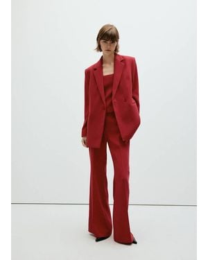 Mango Blazer Doppiopetto Con Cintura Rosso