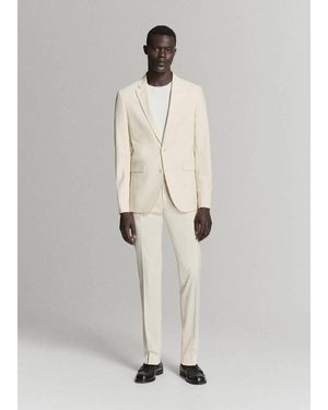 Mango Paris Slim-Fit Suit Pants - White