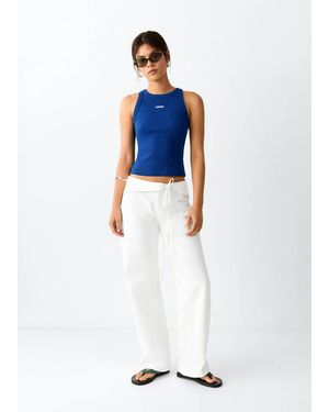MANGO TEEN Low-Rise Tie Jeans - White