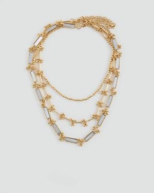 MANGO TEEN Mixed Mirror Necklace - Metallic