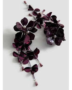 Mango Boucles D'Oreilles Fleurs Pendentifs Grenat - Multicolore