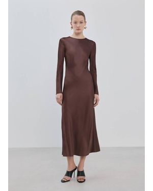 Mango Long Flared Dress - Brown