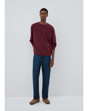 MANGO TEEN Printed Cotton Sweatshirt - Red