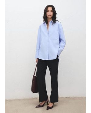 Mango Pocket Oversize Shirt - White