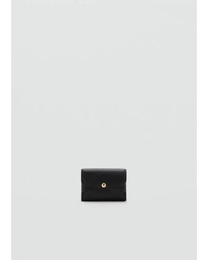 Mango Small Flap Wallet - Black