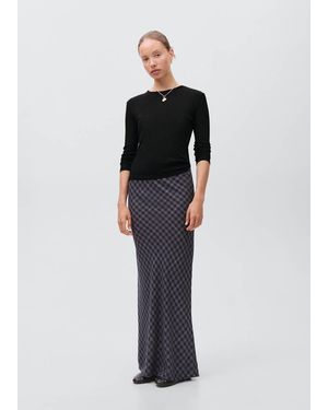 MANGO TEEN Long-Sleeved Knitted T-Shirt - Black