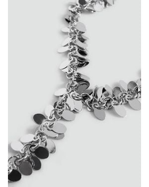 MANGO TEEN Metallic Bead Pendant Necklace - White