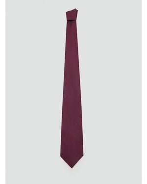 Mango Plain Silk Tie - Purple