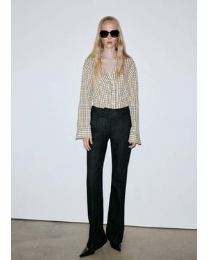 Mango Jeans A Zampa A Vita Media Nero - Bianco